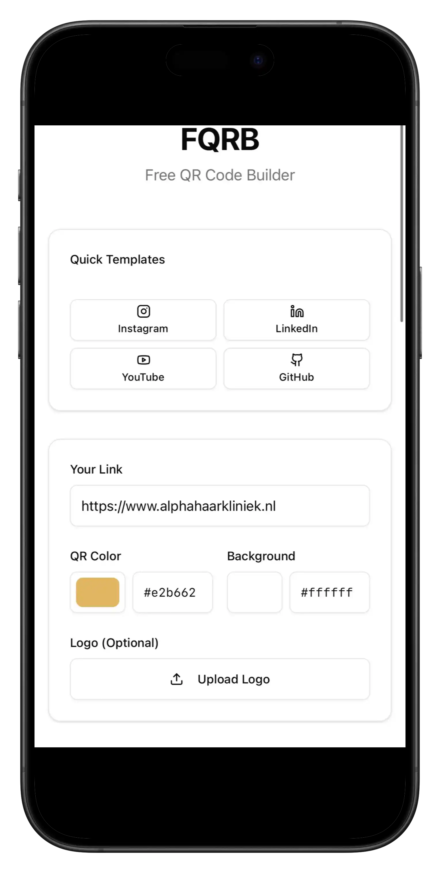 QR Code Builder - Free QR Code Builder QR Code Builder - Free QR Code Builder | Next.js 16, React 19, TypeScript project ontwikkeld door Crul.dev voor Open Source
